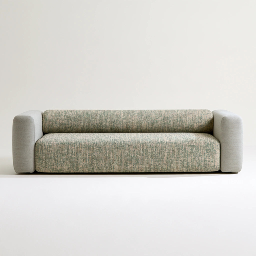 Modernes Polstersofa, mit klarer Formgebung, Farbe: grau