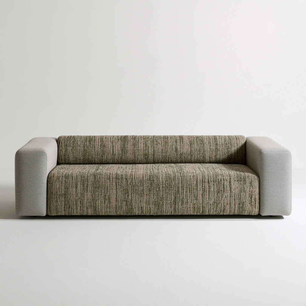 Modernes Polstersofa, mit klarer Formgebung, Farbe: grau