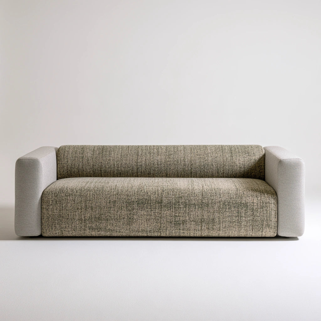 Modernes Polstersofa, mit klarer Formgebung, Farbe: grau