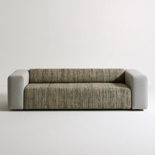 Modernes Polstersofa, mit klarer Formgebung, Farbe: grau
