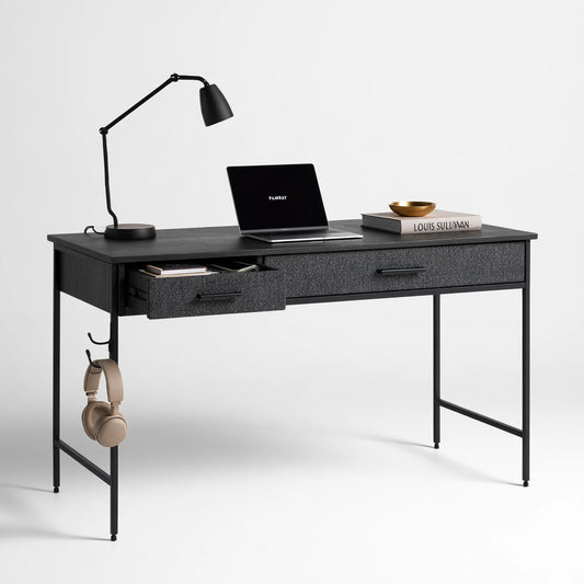 Moderner Schreibtisch, aus Holz, Farbe: schwarz